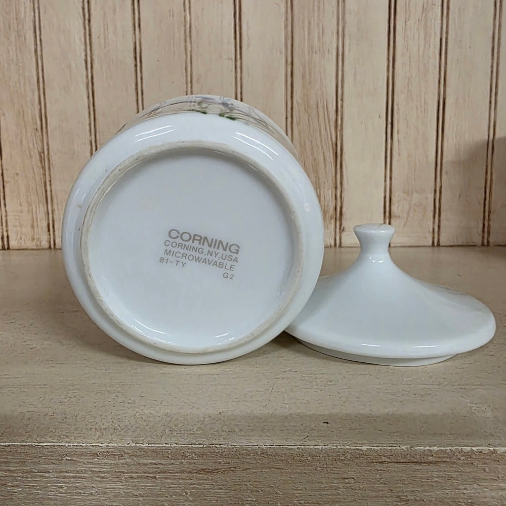 Corelle Shadow Iris Sugar Bowl w/ Lid Floral Replacement - Picture 3 of 4